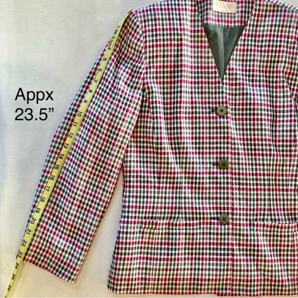 Vintage Pendleton Lined Blazer Jacket Shepherd’s Check Pockets (10) - Picture 13 of 17